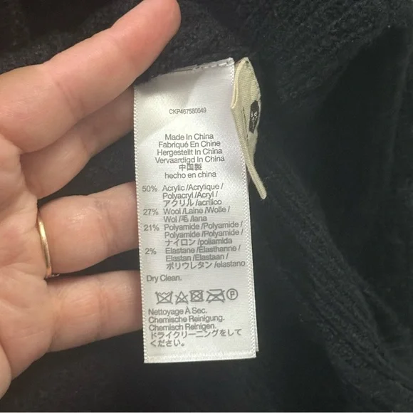 Madewell plus square neck pullover black sweater coziest yarn size 2X - Picture 5 of 7